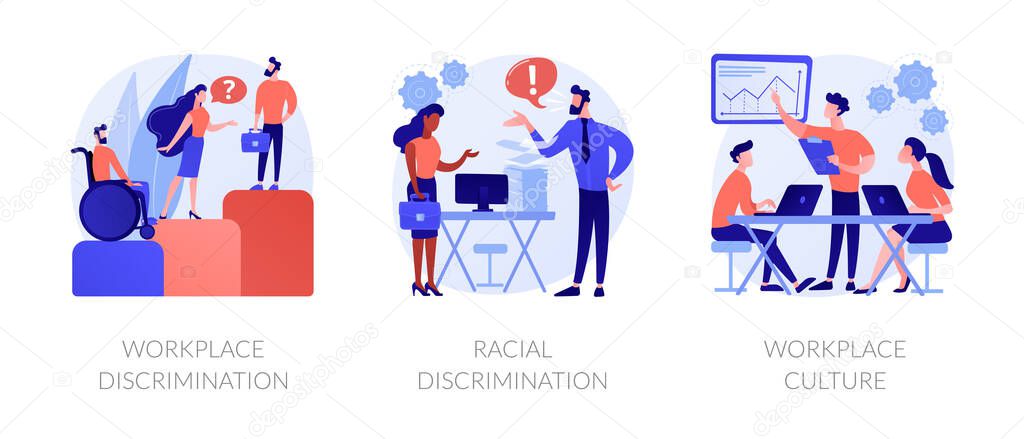 Workplace culture abstract concept vector illustrations.