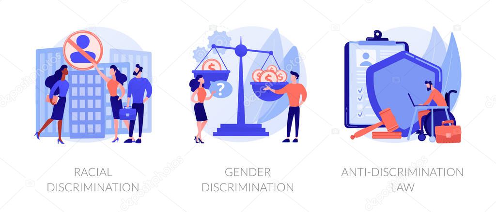 Civil rights violation abstract concept vector illustrations.