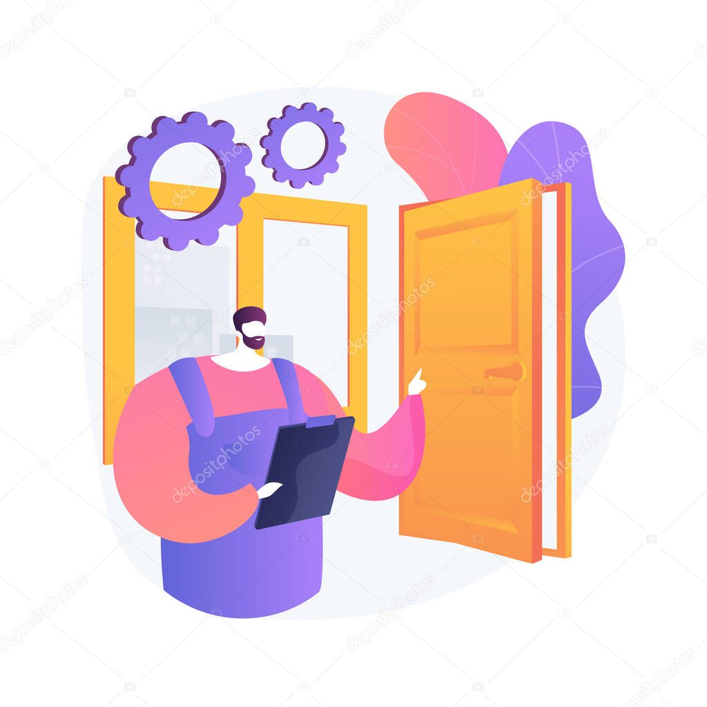Windows and doors services abstract concept vector illustration.