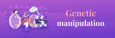 Genetik mühendisliği konsepti afişi başlığı