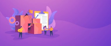 Proje yönetimi web pankartı kavramı.