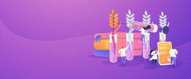 Genetik olarak değiştirilmiş bitki konsepti afişi başlığı