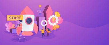 Başlangıç hızlandırıcı web pankartı konsepti.