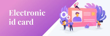 Akıllı Kimlik kartı web pankartı konsepti.