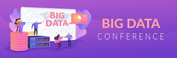 Koncepcja Big Data Conference web banner. — Wektor stockowy