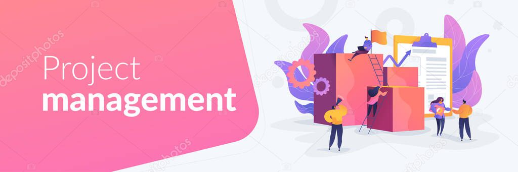Project management web banner concept.