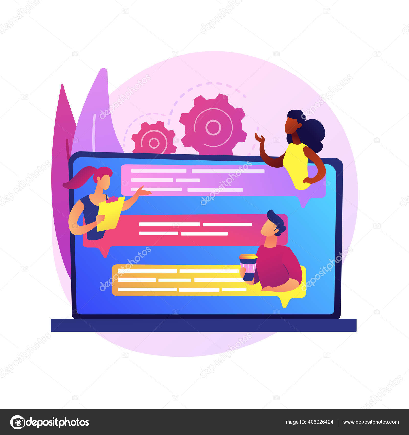 Абстрактная Векторная Иллюстрация Интернет Форума Интернет.