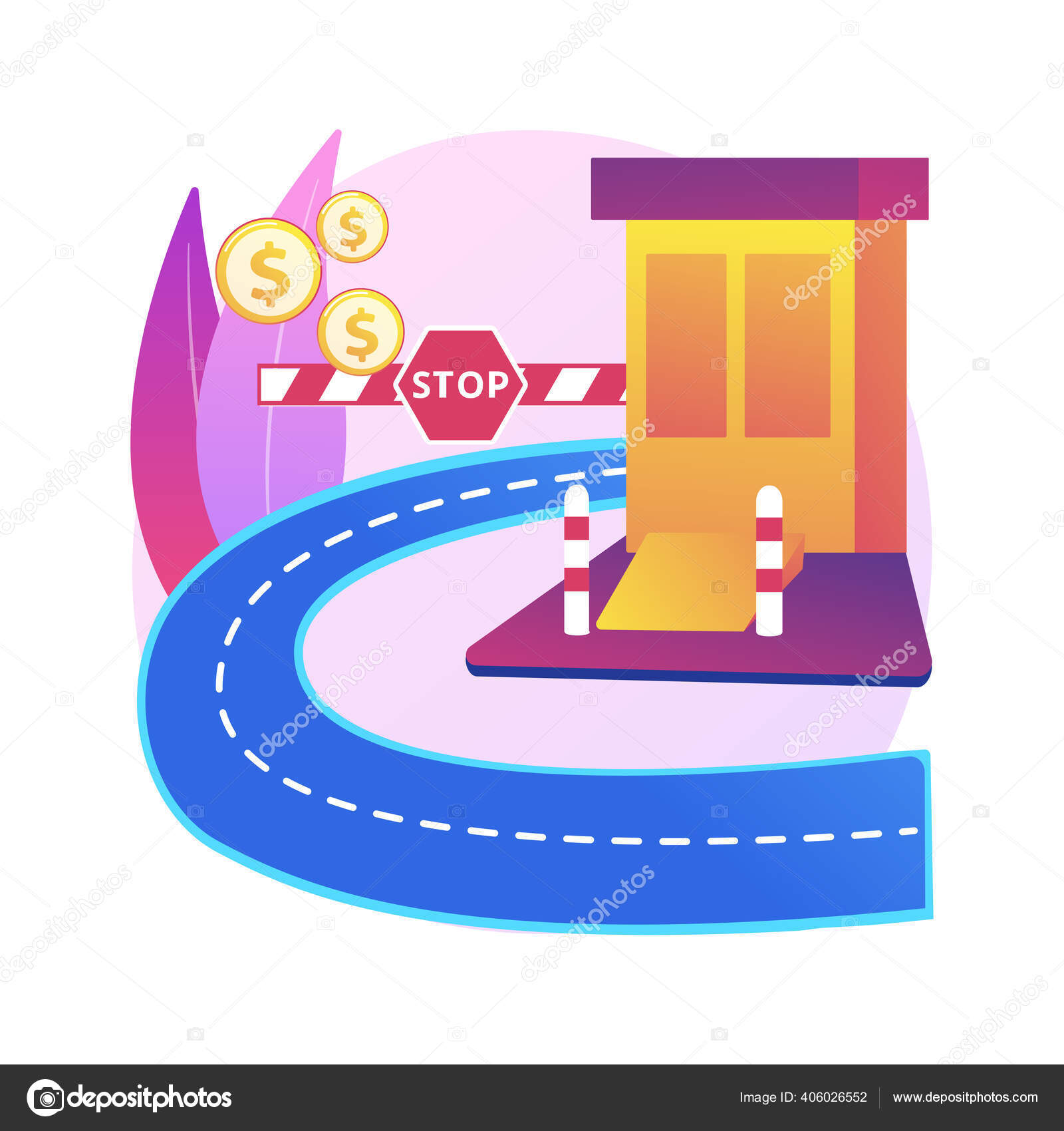 Ilustrasi Vektor Konsep Jalan Tol Abstrak Biaya Tol Jalan Tol Stok Vektor C Visualgeneration 406026552