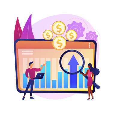 Finansal yönetim sistemi soyut konsept vektör çizimi. Kontrol sistemi, açık kaynak yazılım, işletme yönetimi aracı, finansal bilgi, kurumsal bütçe planlaması soyut metafor.
