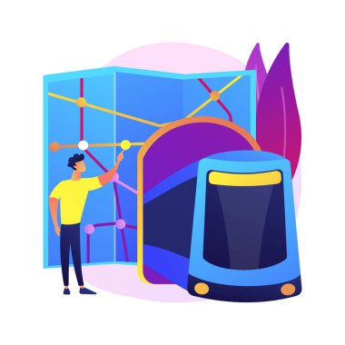 Yeraltı taşımacılığı soyut konsept vektör çizimi. Yeraltı taşımacılığı, kentsel toplu taşıma sistemleri, metro istasyonu, hız treni bekleyen yolcular, platform soyut metaforu.