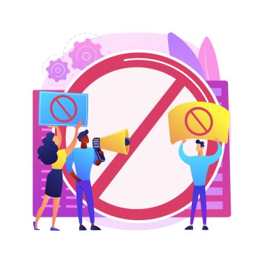 Halkın tepkisi soyut konsept vektör çizimi. Halkın tepkisi, önyargı ve ayrımcılık, azınlık hakları, grup protestosu, sosyal medya, cinsel taciz, insanlar soyut metafora hakaret ediyor.