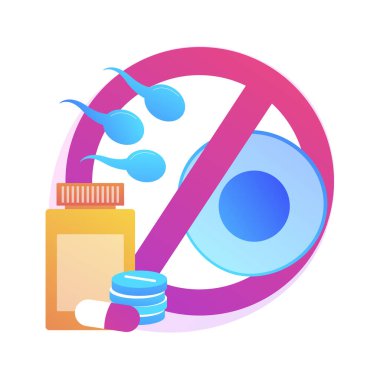 Acil doğum kontrolü soyut konsept vektör çizimi. Hormonal doğum kontrol, acil doğum kontrol ilacı, aile planlaması, hamilelik kontrol ilacı, soyut metafor.