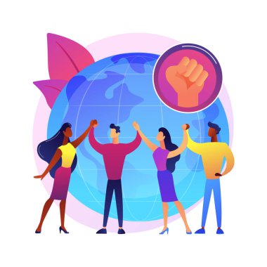 Gençlik güçlendirme soyut konsept vektör çizimi. Çocuklar ve gençler sorumluluk alır, harekete geçer, yaşam kalitesini, demokrasi inşasını, gençlik aktivizmini, soyut metaforu geliştirir..