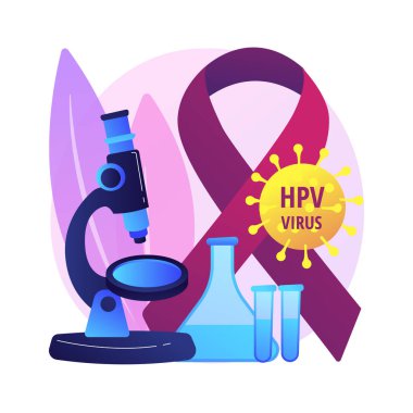 HPV soyut konsept vektör çizimi için risk faktörleri. İnsan papillomavirus iletimi, risk faktörleri, HPV önleme, enfeksiyon teşhisi ve tedavisi, bağışıklık sistemleri soyut metafor.