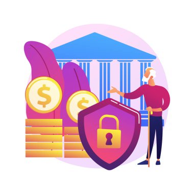 Yaşlı finansal güvenlik soyut konsept vektör çizimi. Yaşlılar yoksulluk sorunu, yaşlılar bütçe planlaması, sosyal sigorta programı, tıbbi bakım, ekonomik refah soyut metaforu.