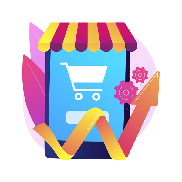 Продвижение вашего бизнеса абстрактной концепции векторной иллюстрации. Рекламируйте свой бизнес, продвигайте свой стартап, продуктовый цифровой маркетинг, стратегию саморекламы предпринимателей абстрактную метафору.