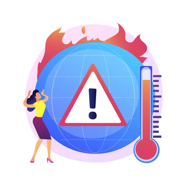 Earth Climate Change Temperature Increase Global Warming Multiple Fires Flora — Stock Vector