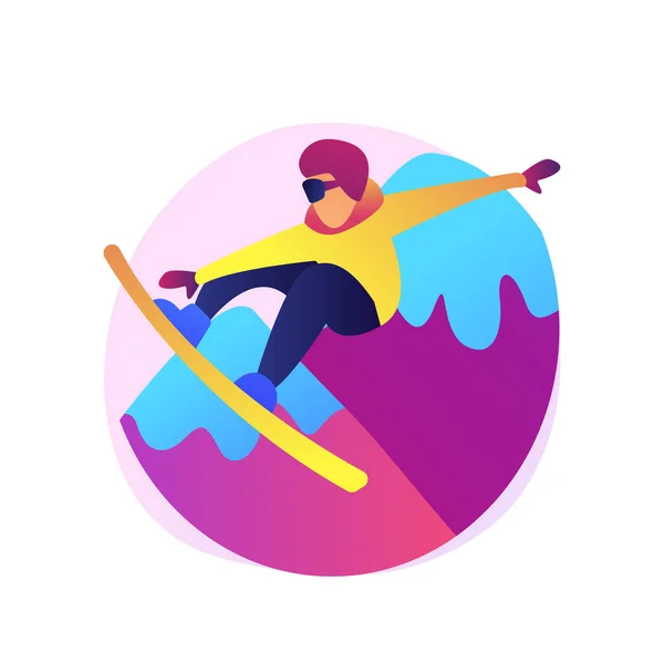 冬季极限运动的抽象概念矢量说明 冬季极限运动比赛 滑雪和雪板设备店 山地度假胜地 户外活动 亲骑手抽象比喻 — 图库矢量图片