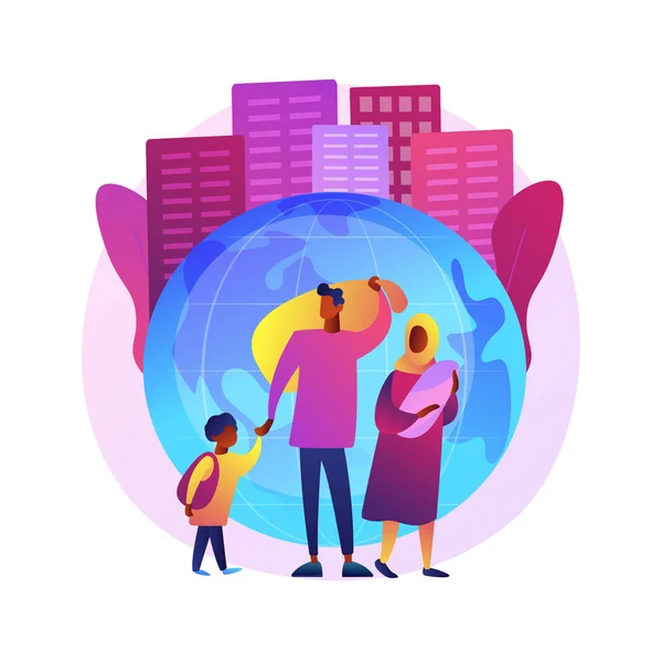 Family Migration Abstract Concept Vector Illustration Migration Families Movement Abroad — Stock Vector