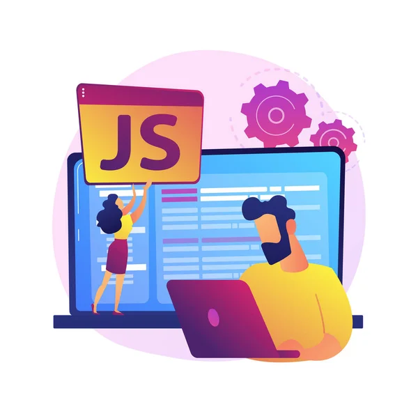 Javascript Abstraktes Konzept Vektor Illustration Game Engine Entwicklung Web Programmierung — Stockvektor