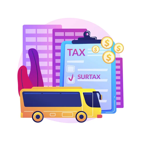 运输附加税抽象概念矢量说明 基础设施附加税 运输和燃料附加税 当地公路交通附加税 过境费抽象比喻 — 图库矢量图片