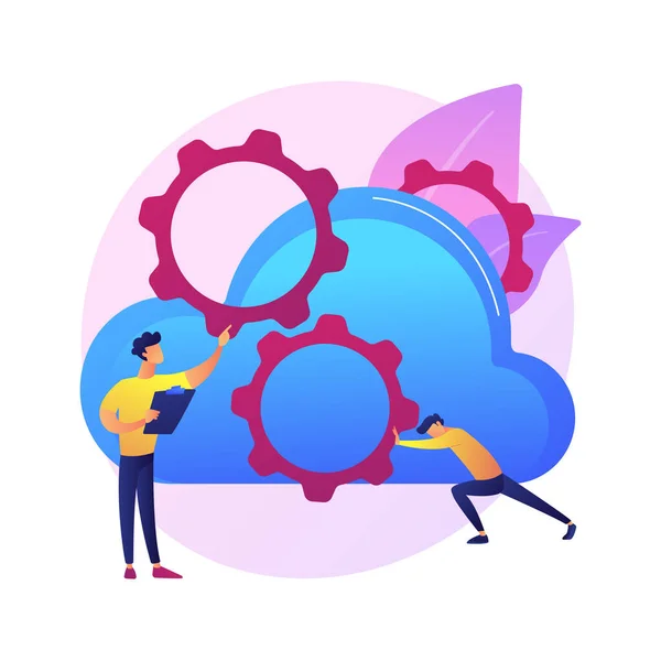 Cloud Engineering Abstract Concept Vector Illustratie Cloud Based Computing Gehoste — Stockvector