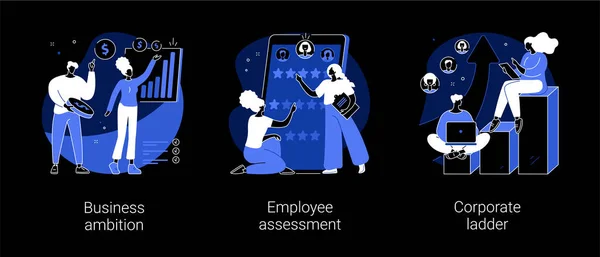 Crecimiento Personal Abstracto Concepto Vector Ilustraciones Ambición Empresarial Evaluación Empleados — Vector de stock