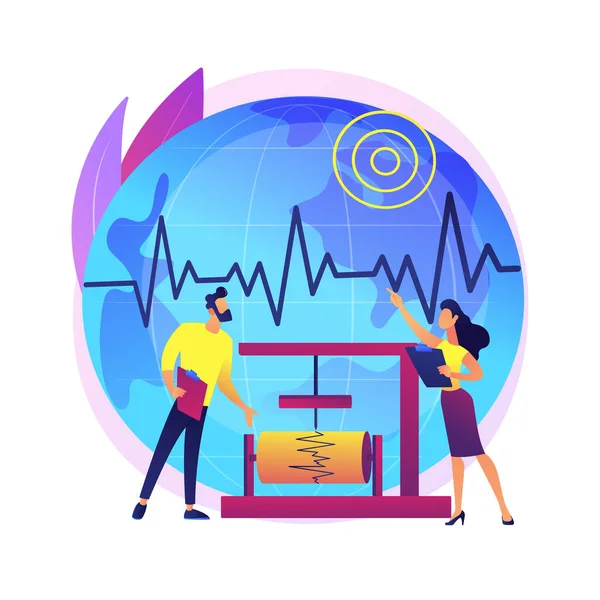 Seismologie Abstracte Concept Vector Illustratie Seismische Golven Studie Seismologie Cursus — Stockvector