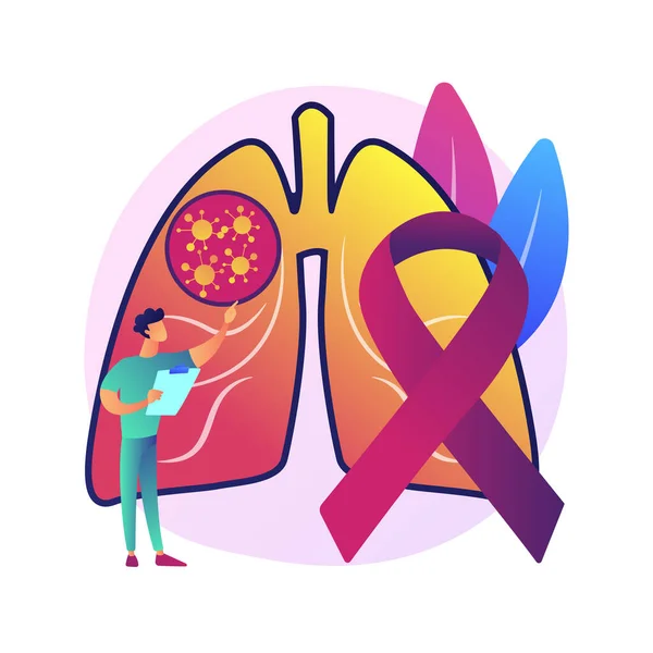 Longkanker Abstract Concept Vector Illustratie Oncologie Vroege Stadium Diagnostiek Tumor — Stockvector