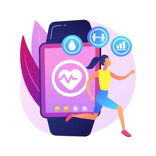 Sport Fitness Tracker Concept Abstrait Illustration Vectorielle Bande Activité Moniteur — Image vectorielle