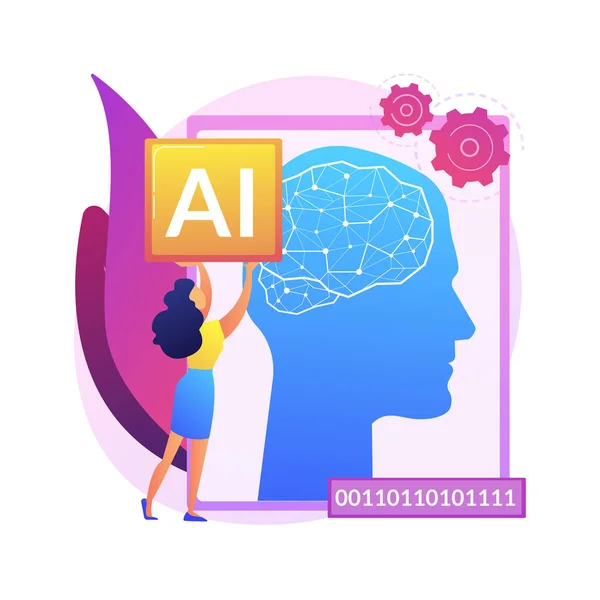 Mesterséges Intelligencia Elvont Fogalom Vektor Illusztráció Gépi Tanulás Mesterséges Intelligencia — Stock Vector