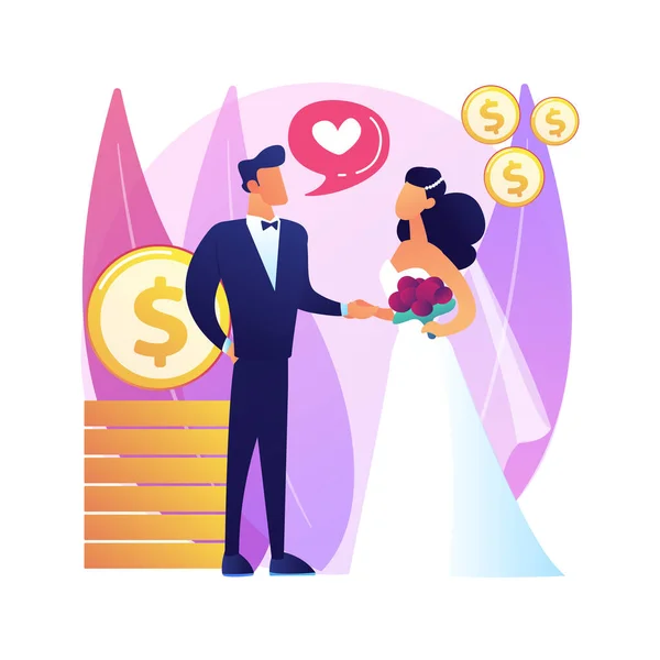 Małżeństwo Wygody Abstrakcyjne Pojęcie Wektor Ilustracji Małżeństwo Polityczne Motywacja Finansowa — Wektor stockowy