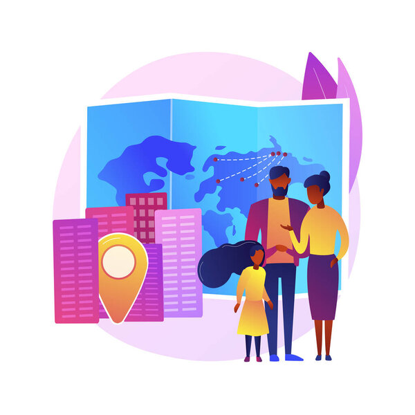 Diaspora abstract concept vector illustration. Jewish diaspora, forced movement, star of david, living outside, ethnic religious group, jewish communities, foreigners group abstract metaphor.