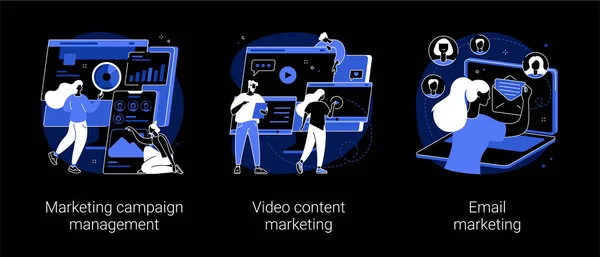 Campaign Tracking Analysis Abstract Concept Vector Illustrations Inglês Gerenciamento Campanhas —  Vetores de Stock