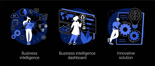 Výkonnostní Nástroje Softwarová Řešení Abstraktní Koncepční Vektorové Ilustrace Business Intelligence — Stockový vektor