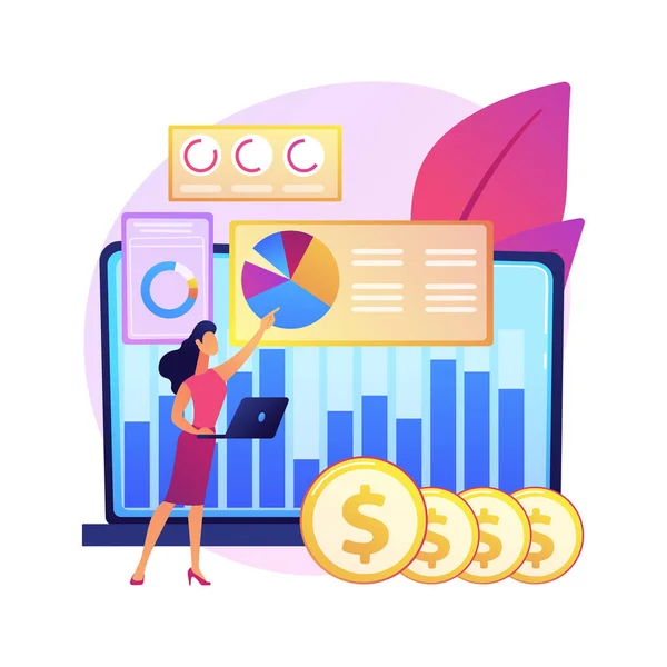 Financial Data Management Abstract Concept Vector Illustration Financial Services Software — Stock Vector