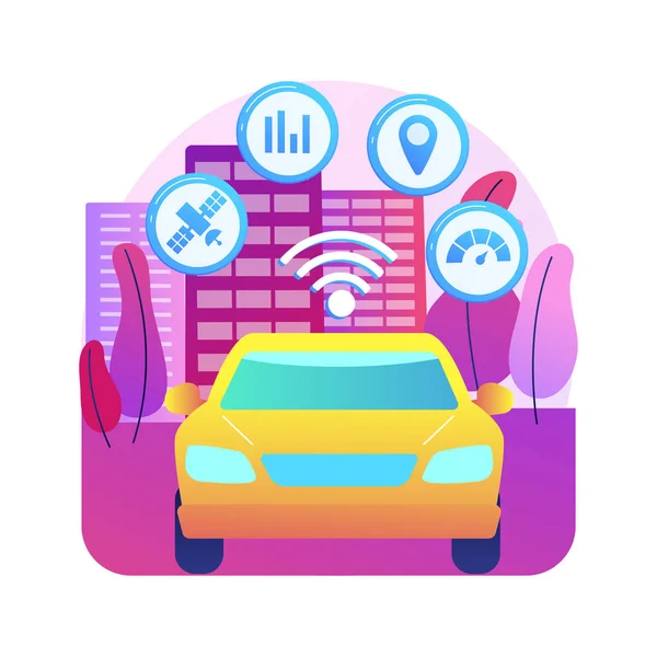 Intelligent transportation system abstract concept vector illustration. Traffic and parking management, smart city technology, road safety, travel information, public transport abstract metaphor.