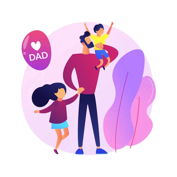 Ensamstående Fäder Abstrakt Begrepp Vektor Illustration Familj Med Förälder Faderskap — Stock vektor