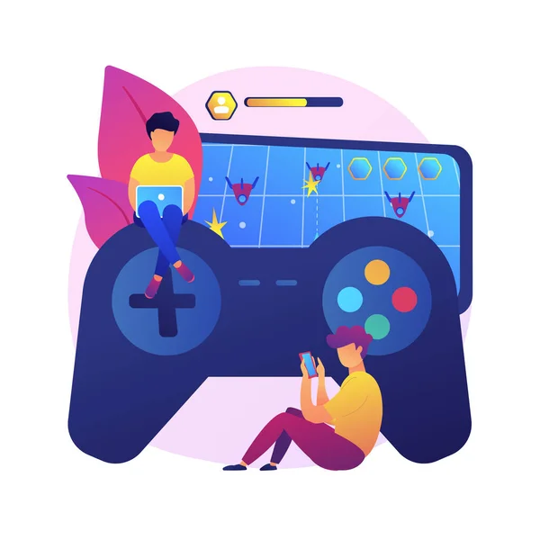 Gaming Stoornis Abstract Concept Vector Illustratie Videospelverslaafde Verminderde Aandachtsspanne Spelverslaving — Stockvector