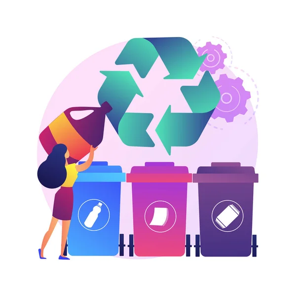 Coleta Lixo Classificação Ilustração Vetor Conceito Abstrato Recolha Resíduos Domésticos —  Vetores de Stock