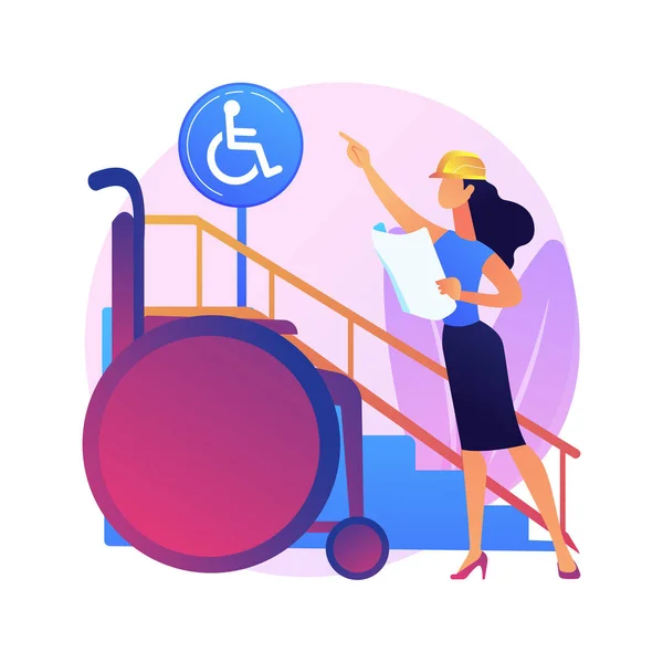 Accessible Environment Design Abstract Concept Vector Illustration Disability Friendly Area — Stock Vector