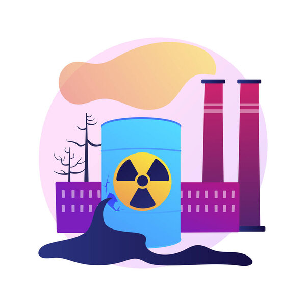 Технологические катастрофы абстрактная концептуальная векторная иллюстрация. Катастрофа химической промышленности, технологическая катастрофа, промышленная катастрофа, несчастный случай на заводе, абстрактная метафора окружающей среды.