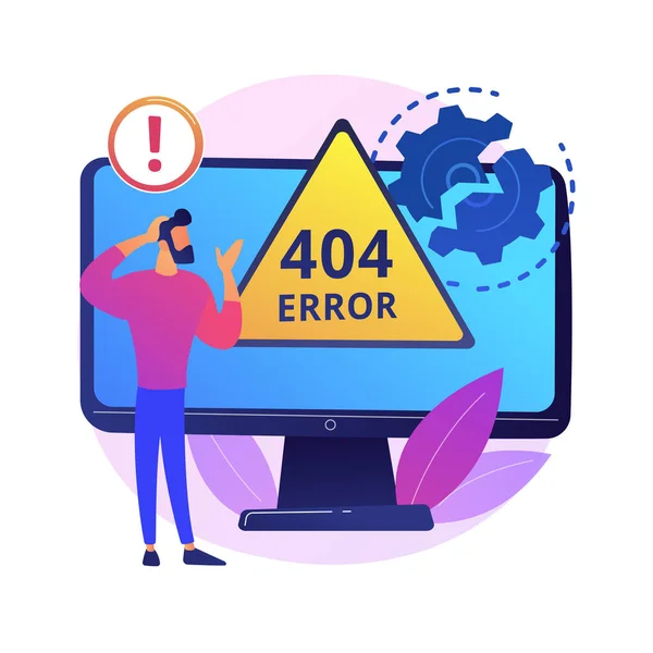 404 Fel Abstrakt Begrepp Vektor Illustration Felaktig Webbsida 404 Mall — Stock vektor