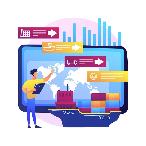 Supply Chain Analytics Abstrakt Koncept Vektor Illustration Optimering Transportkostnader Datadrivet — Stock vektor