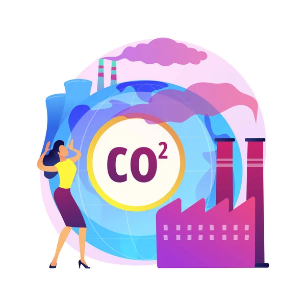 Emissões Globais Co2 Conceito Abstrato Ilustração Vetorial Pegada Global Carbono —  Vetores de Stock
