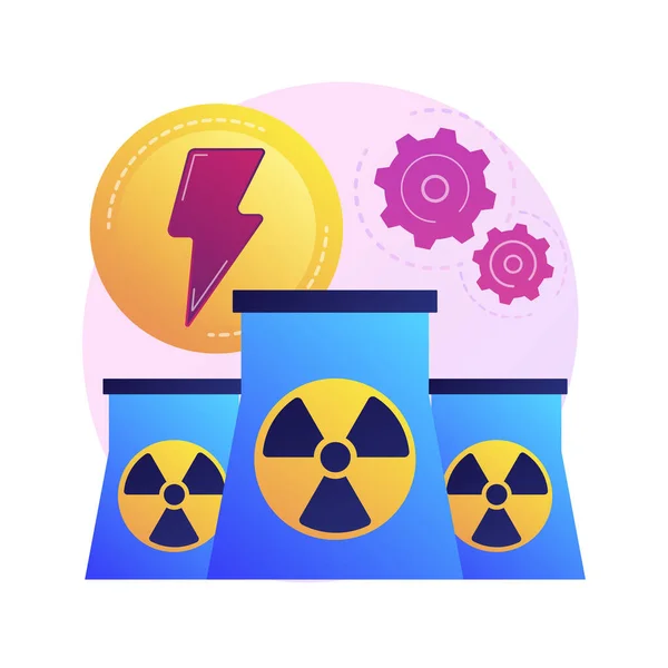 Kerncentrale Atoomreactoren Energieproductie Atoom Splijting Atomisch Proces Metafoor Voor Opwekking — Stockvector