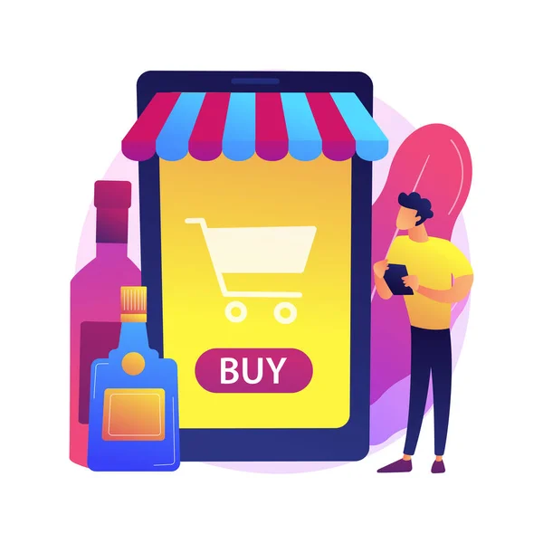 Αλκοόλ Commerce Αφηρημένη Έννοια Διανυσματική Απεικόνιση Online Παντοπωλείο Αγορά Αλκοόλ — Διανυσματικό Αρχείο