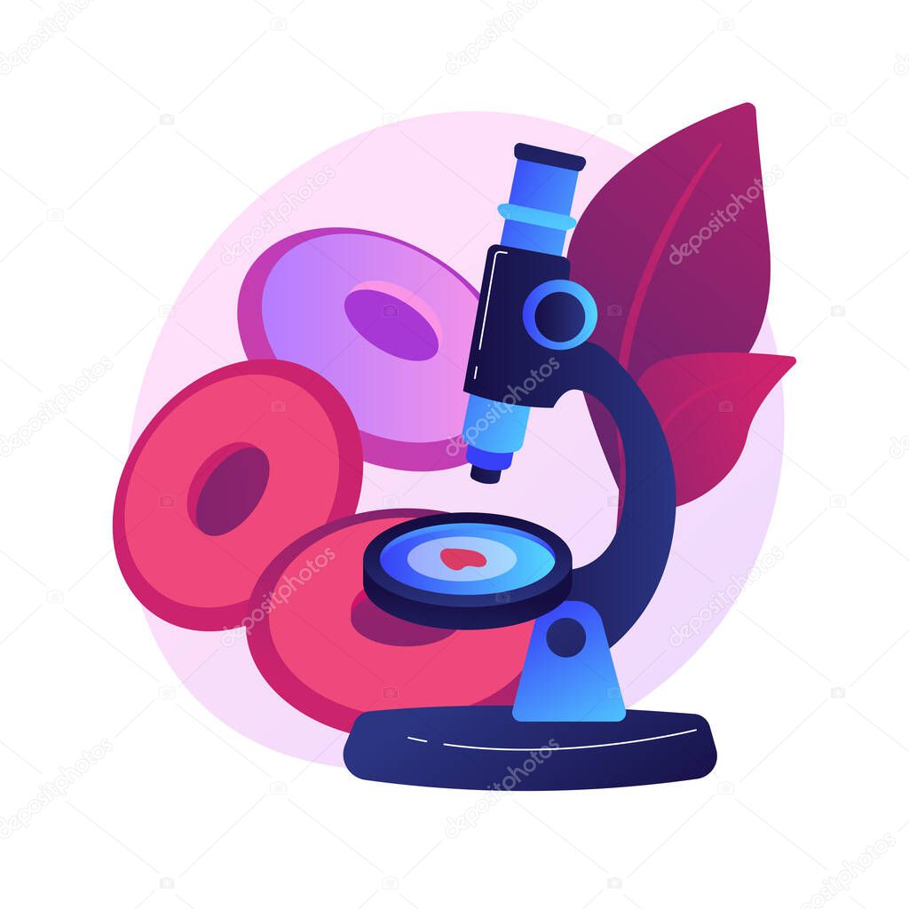 Anemia screening abstract concept vector illustration. Genetic disorder diagnosis, anemia exam, iron deficiency, sickle cell screening, hemolises, lab test, make diagnosis abstract metaphor.