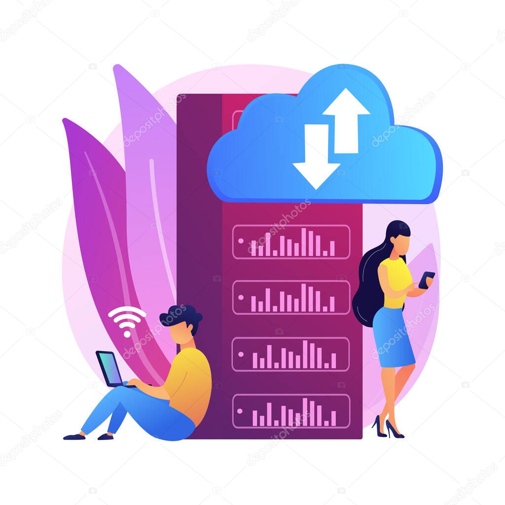 Edge computing abstract concept vector illustration. Local data storage, response time, optimize internet device and web applications, data source, mobile endpoint, network abstract metaphor.