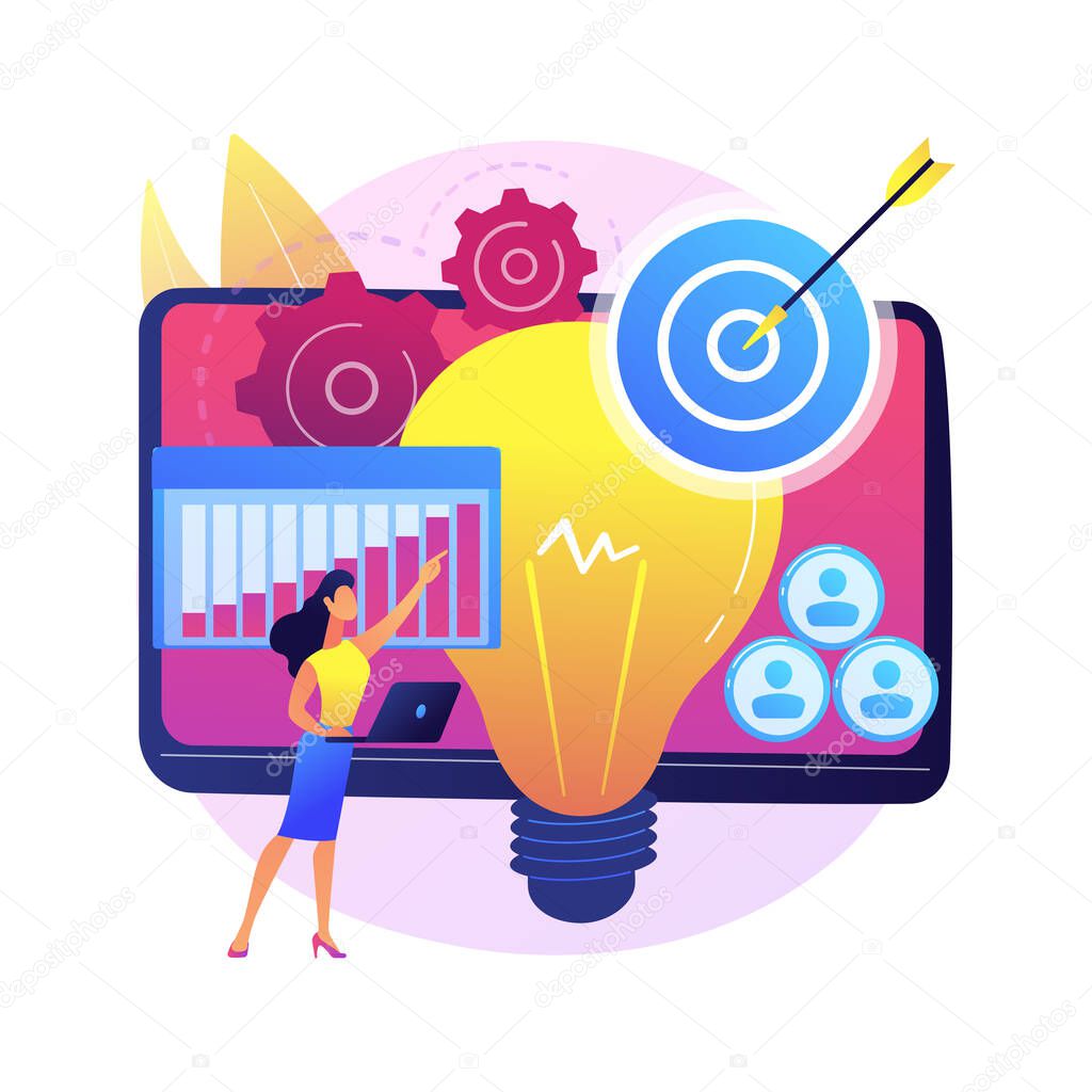 Project initiation abstract concept vector illustration. Project documentation, business analysis, vision and scope, determine goals, task assignment, timeframe and timeline abstract metaphor.